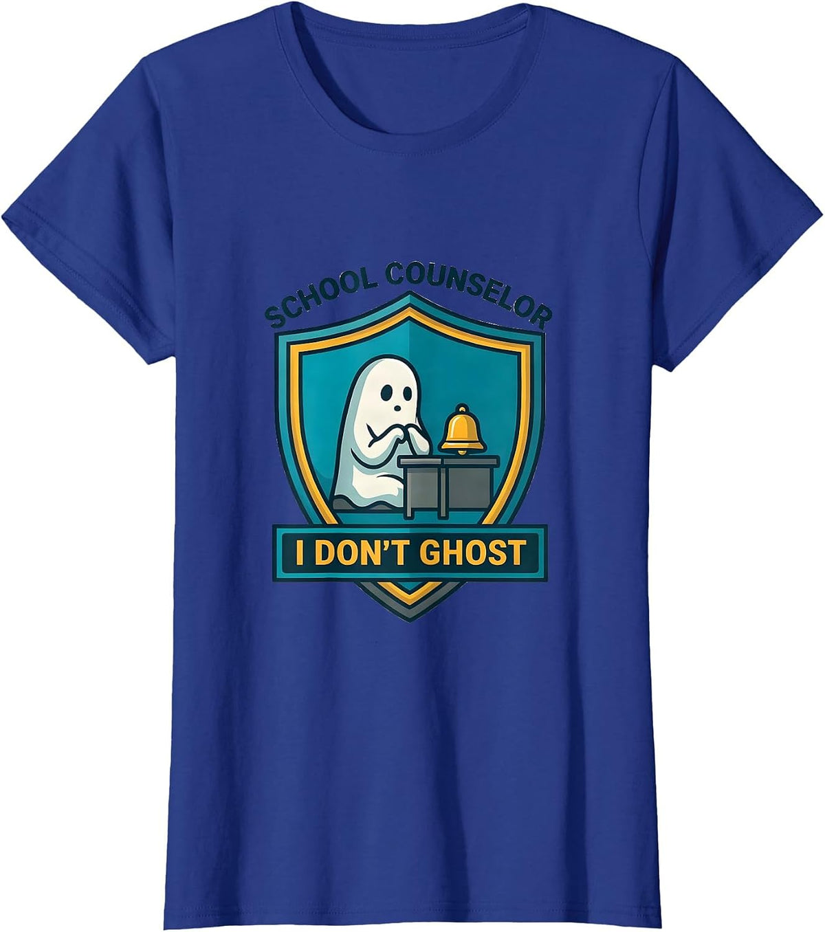 Women's School Counselor I Don't Ghost Funny Halloween Mental Health T-Shirt - Royal Blue