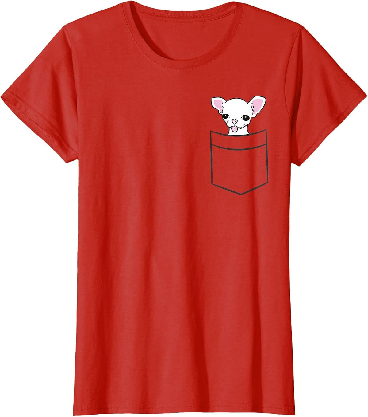 Chihuahua Dog in Pocket Funny Chihuahua T-Shirt - Red