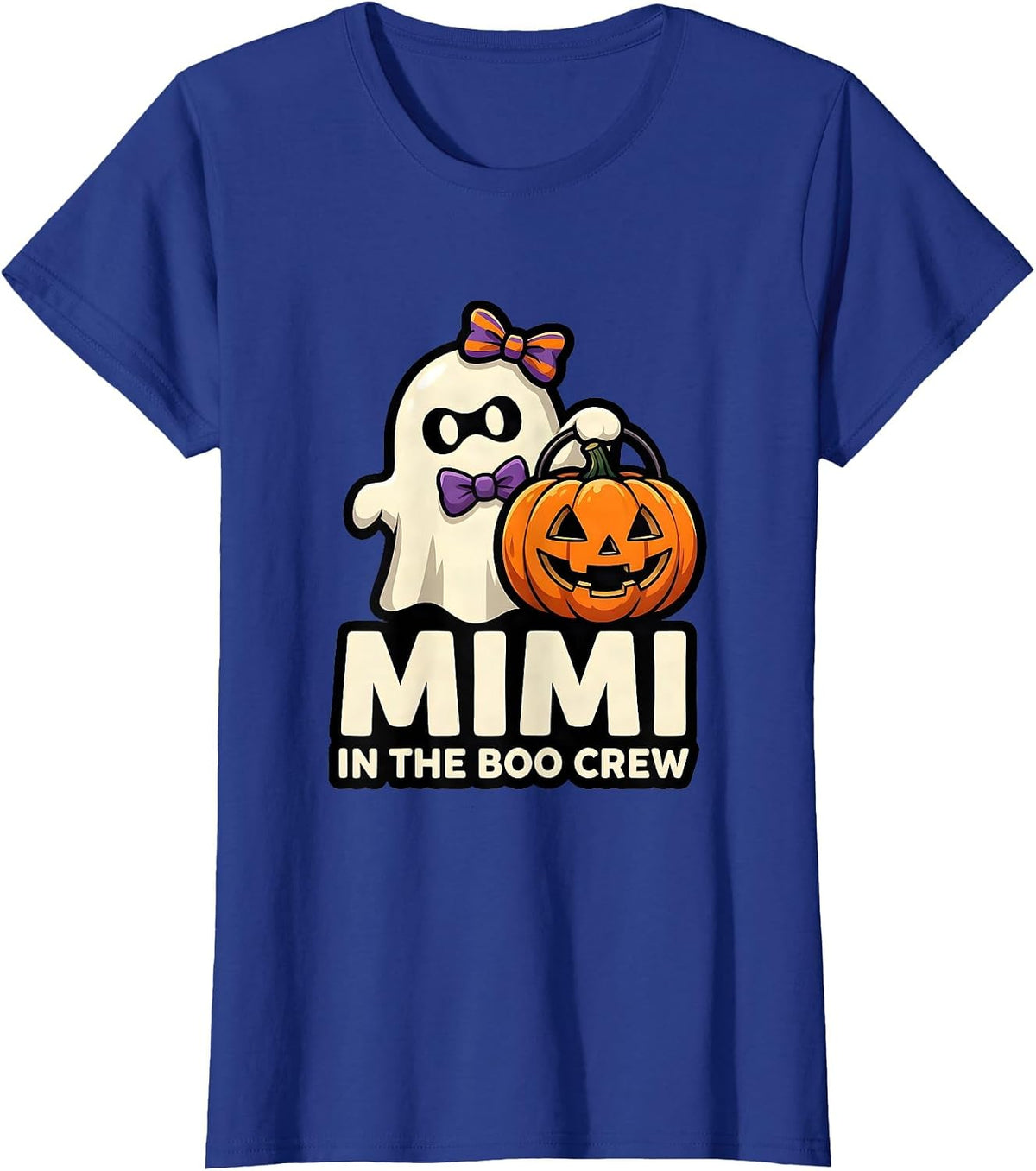 Women's Mimi in the Boo Crew Cute Ghost Halloween Family Matching T-Shirt - Royal Blue