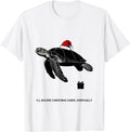 Men's I'll Deliver Christmas Cheer, Eventually Sea Turtle T-Shirt - White