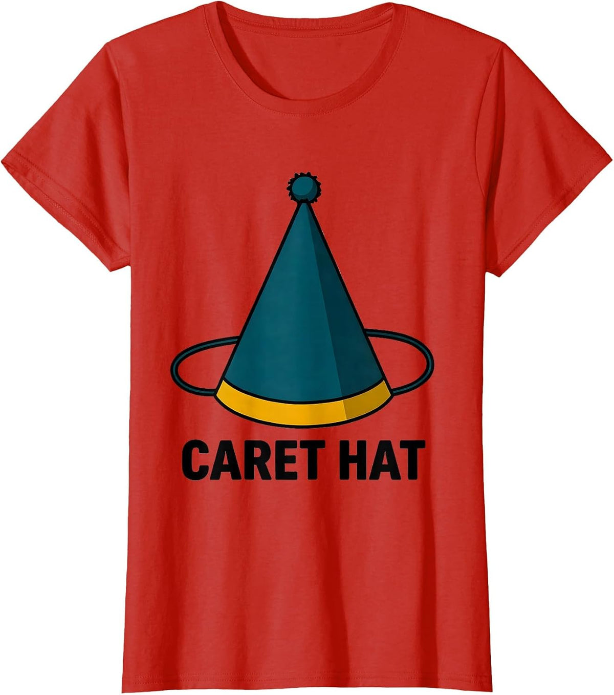 Women's Caret Hat Funny Grammar Teacher Punctuation Pun T-Shirt - Red