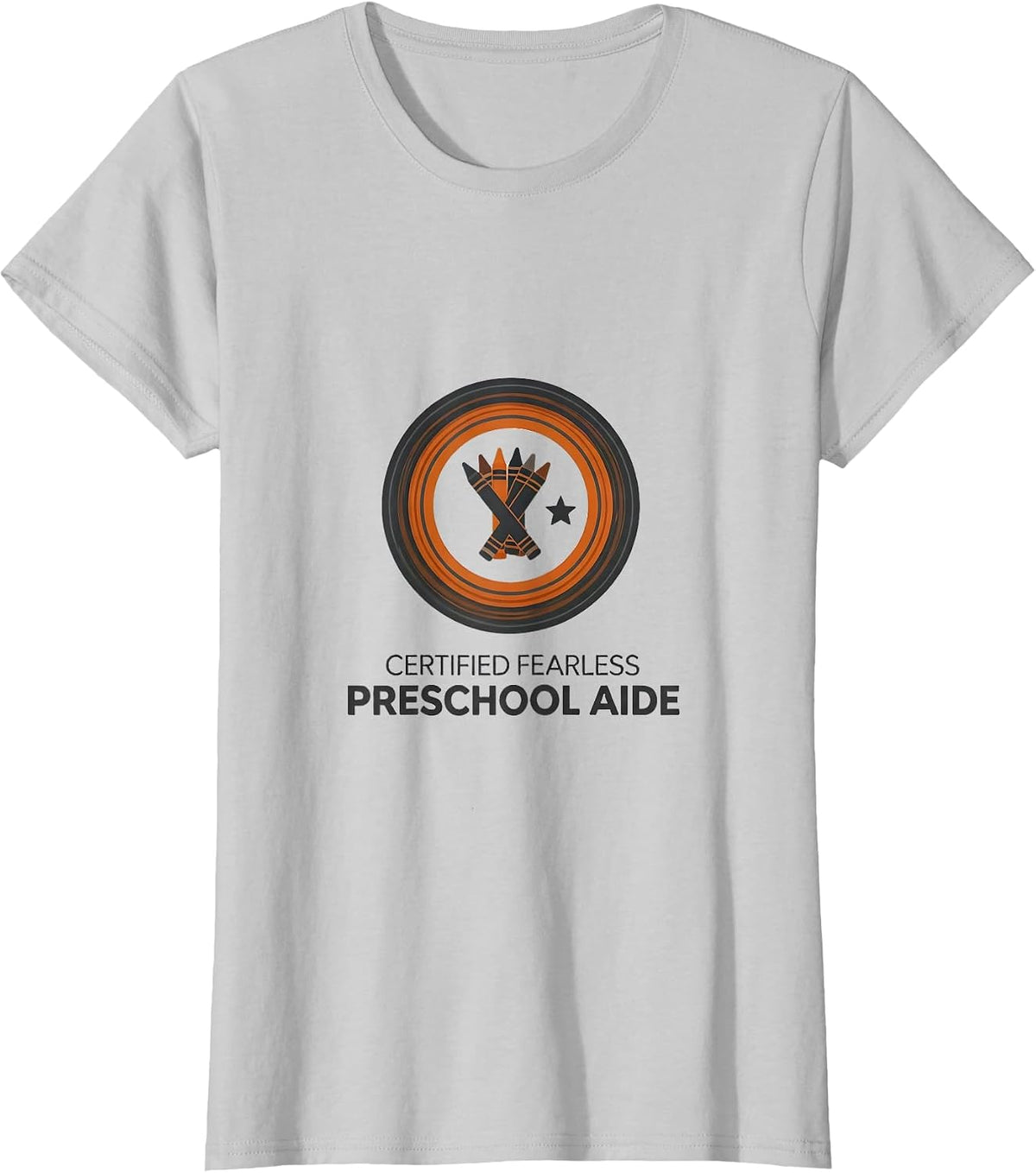 Certified Fearless Preschool Aide Halloween Teacher Humor T-Shirt - Silver Grey