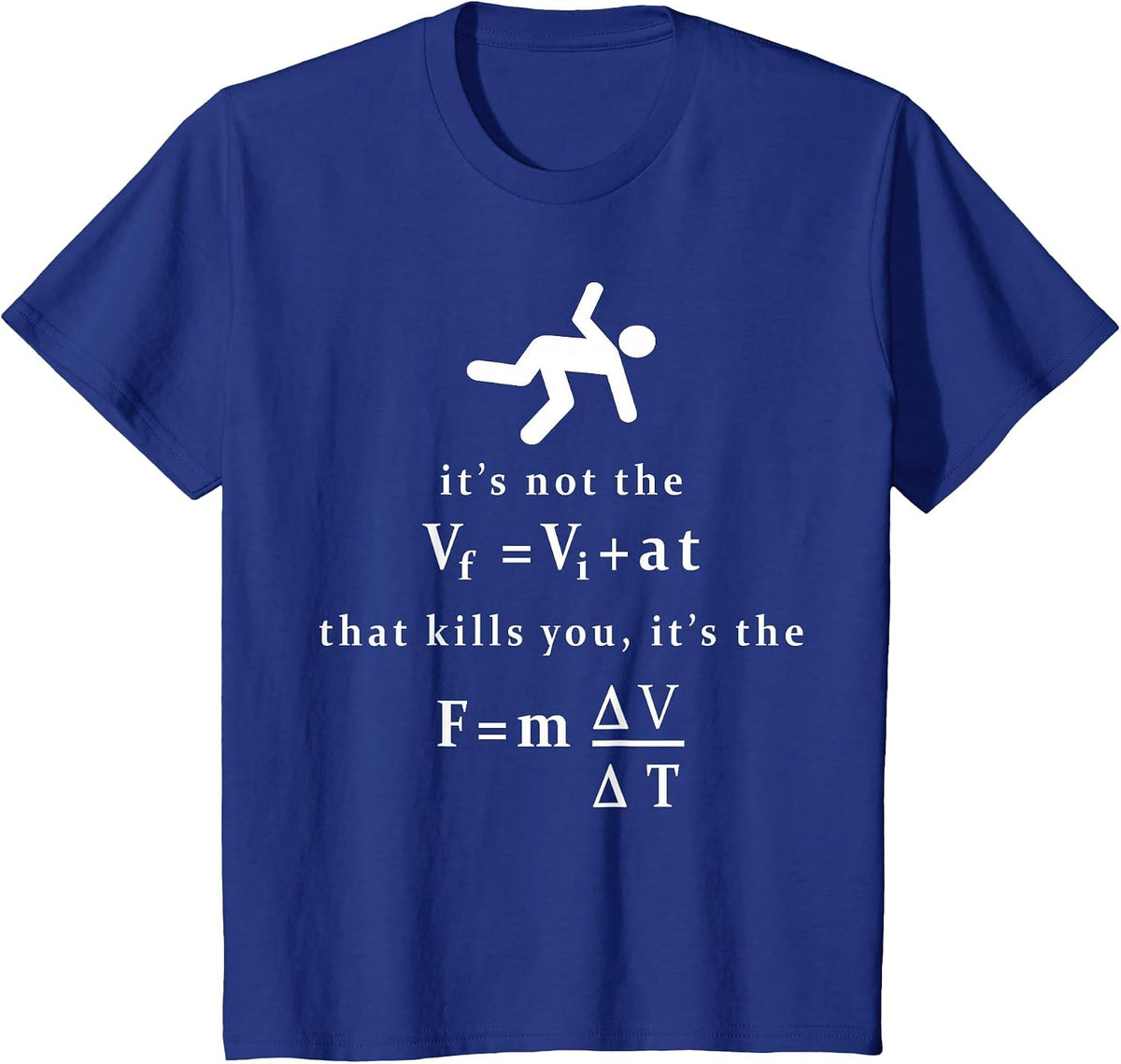 It's not the Fall that Kills You, It's the Landing. Tee T-Shirt - Royal Blue
