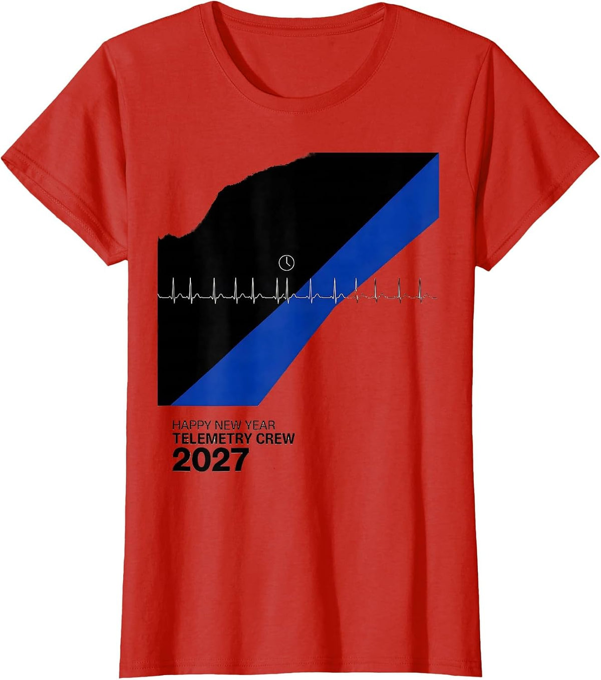 Women's Happy New Year, Telemetry Crew 2027 Nurse New Year Shift T-Shirt - Red