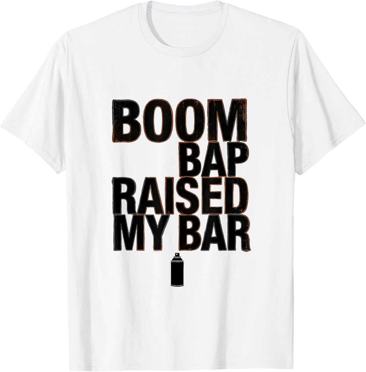 Men's Boom Bap Raised My Bar Vintage Old-School Hip-Hop Lyric T-Shirt - White