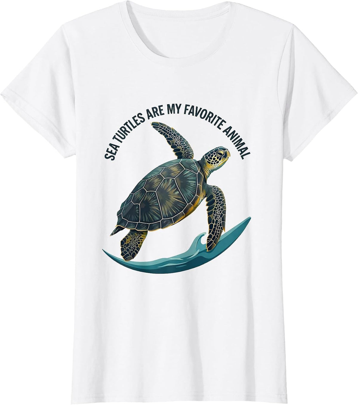 Women's Sea Turtles Are My Favorite Animal Midcentury Modern Ocean T-Shirt - White