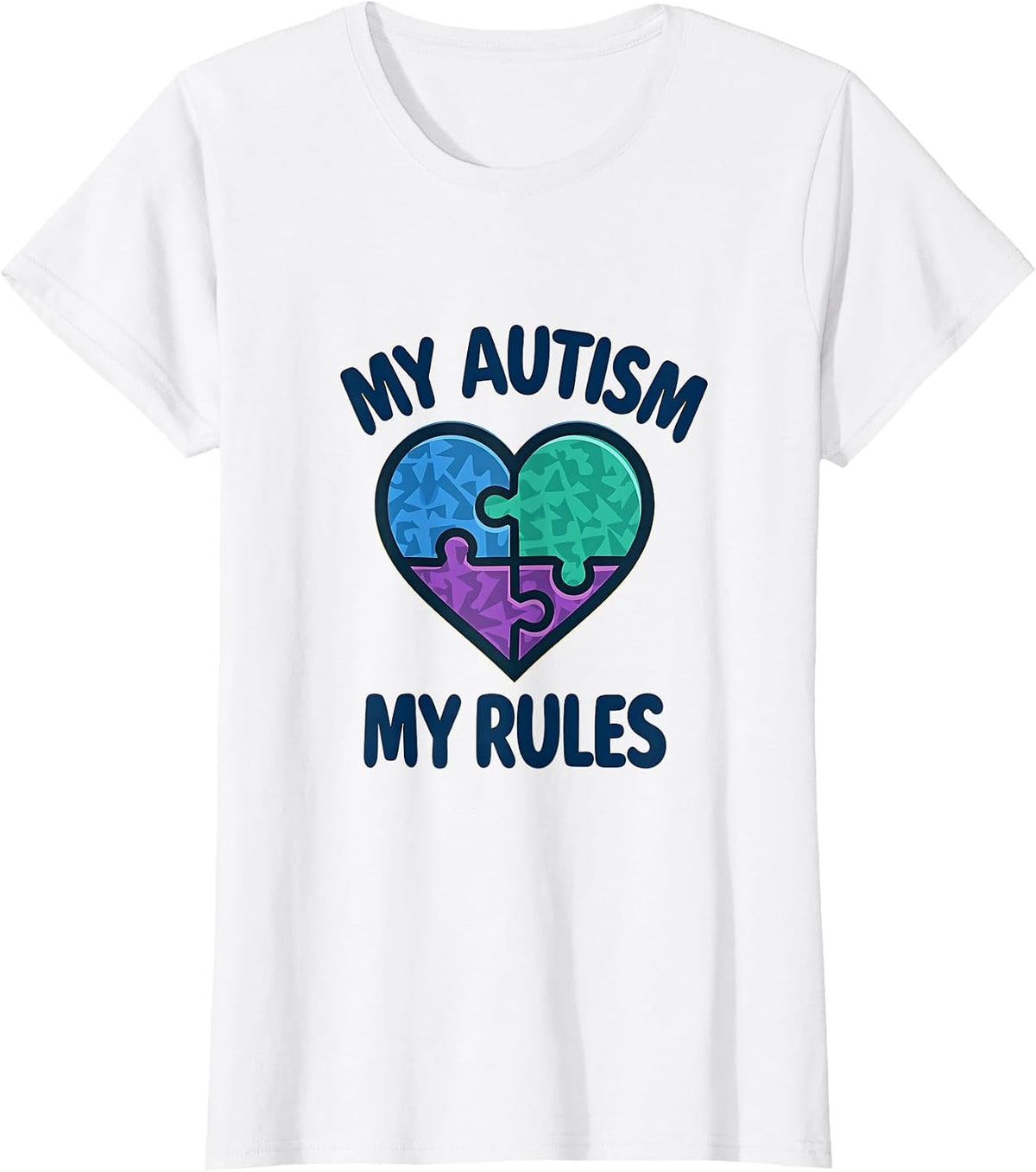 My Autism My Rules Proud Autism Awareness Design T-Shirt - White