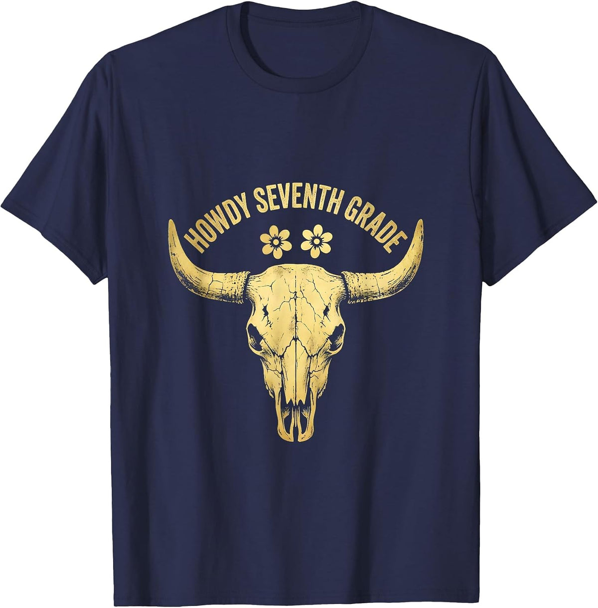 Men's Howdy Seventh Grade Boho Western Teacher Back To School T-Shirt - Navy Blue