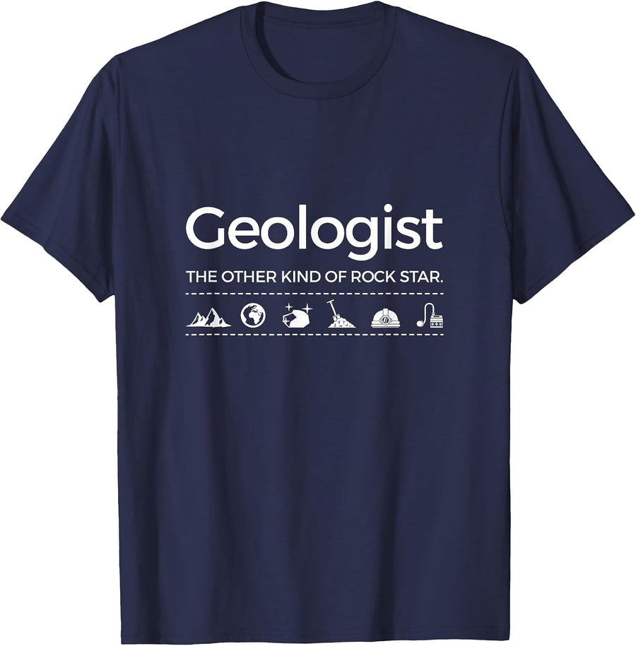Funny Geologist Rock Hound Teacher Professor Shirt T-Shirt - Navy Blue