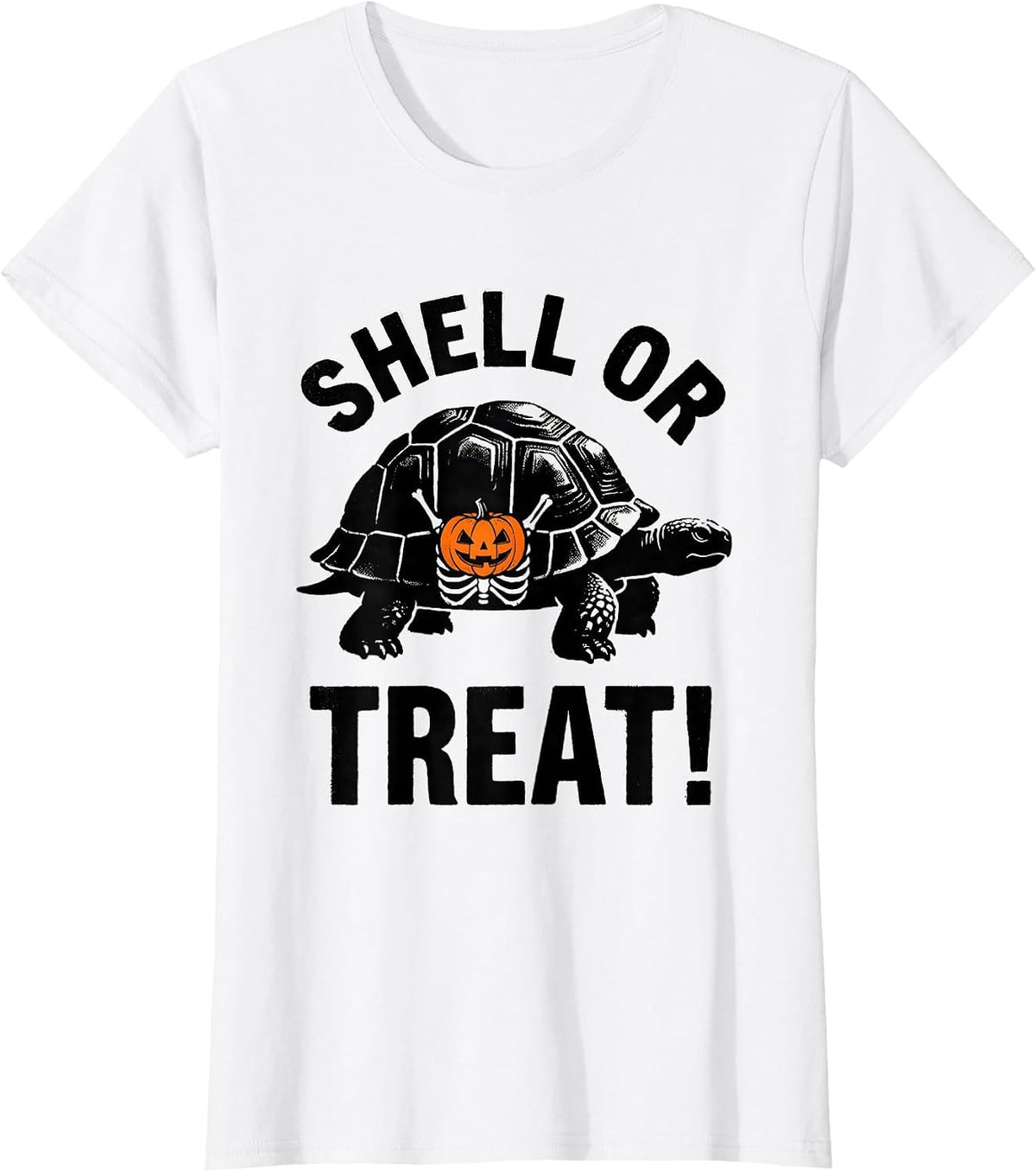 Women's Shell or Treat! Funny Halloween Turtle Costume Kids Family T-Shirt - White