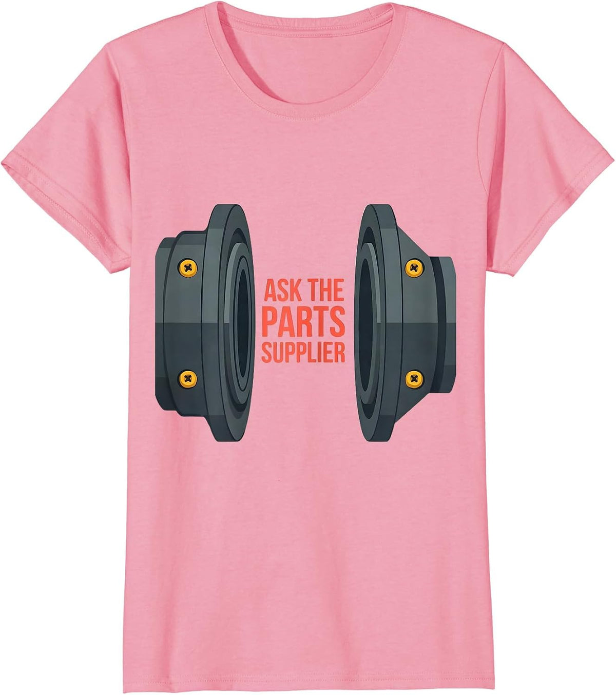 Women's Ask The Parts Supplier Funny Mechanic Skeleton Auto Repair T-Shirt - Pink