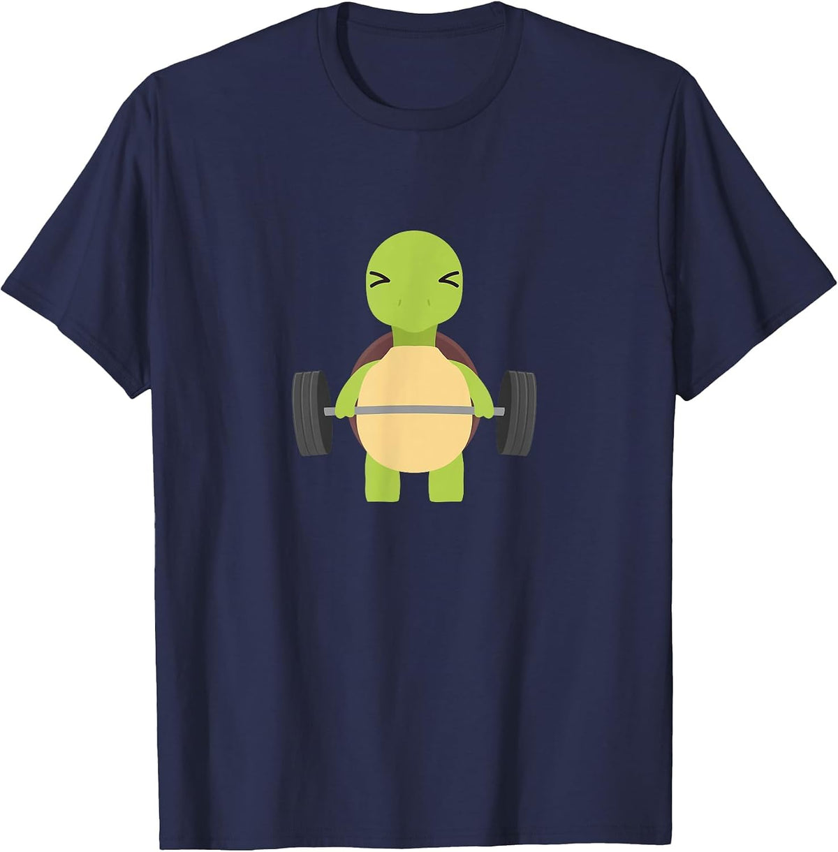 Turtle Deadlift Design - Weight Lifting Gym Workout T-Shirt - Navy Blue