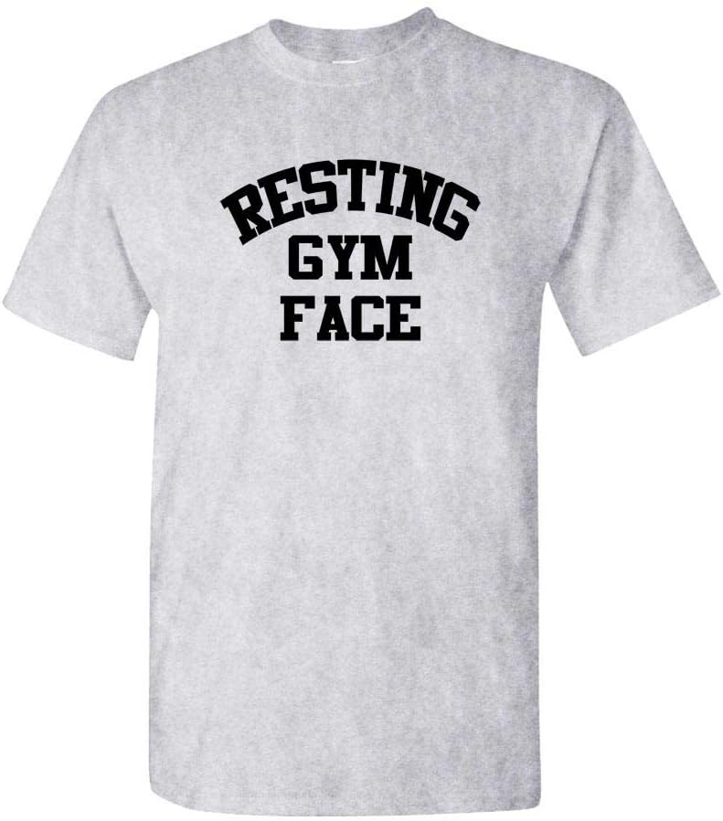 Resting Gym FACE - Workout Weight Lift - Mens Cotton T-Shirt - Sport
