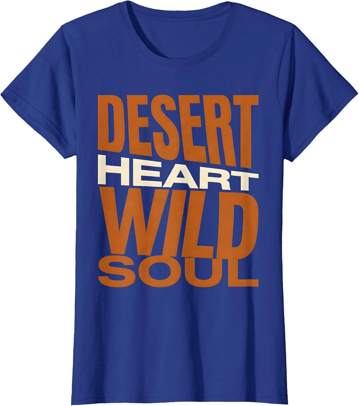 Women's Desert Heart Wild Soul Western Graphic Design T-Shirt - Royal Blue