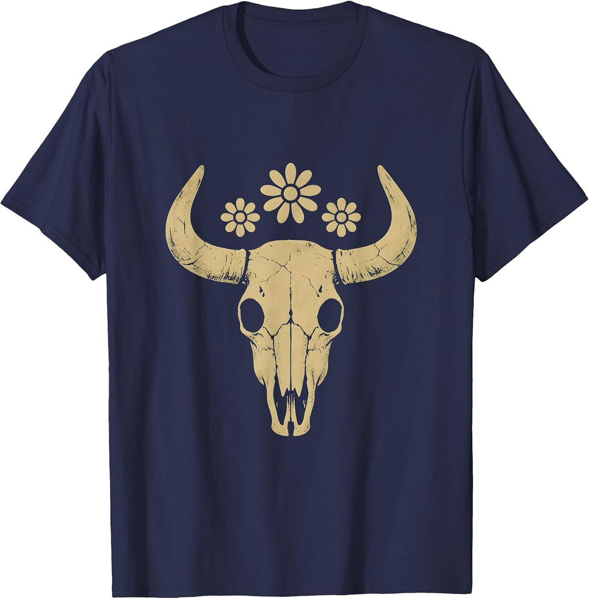 Cowgirl Calf Roping Dusty Arena Rodeo Graphic T-Shirt - Navy Blue