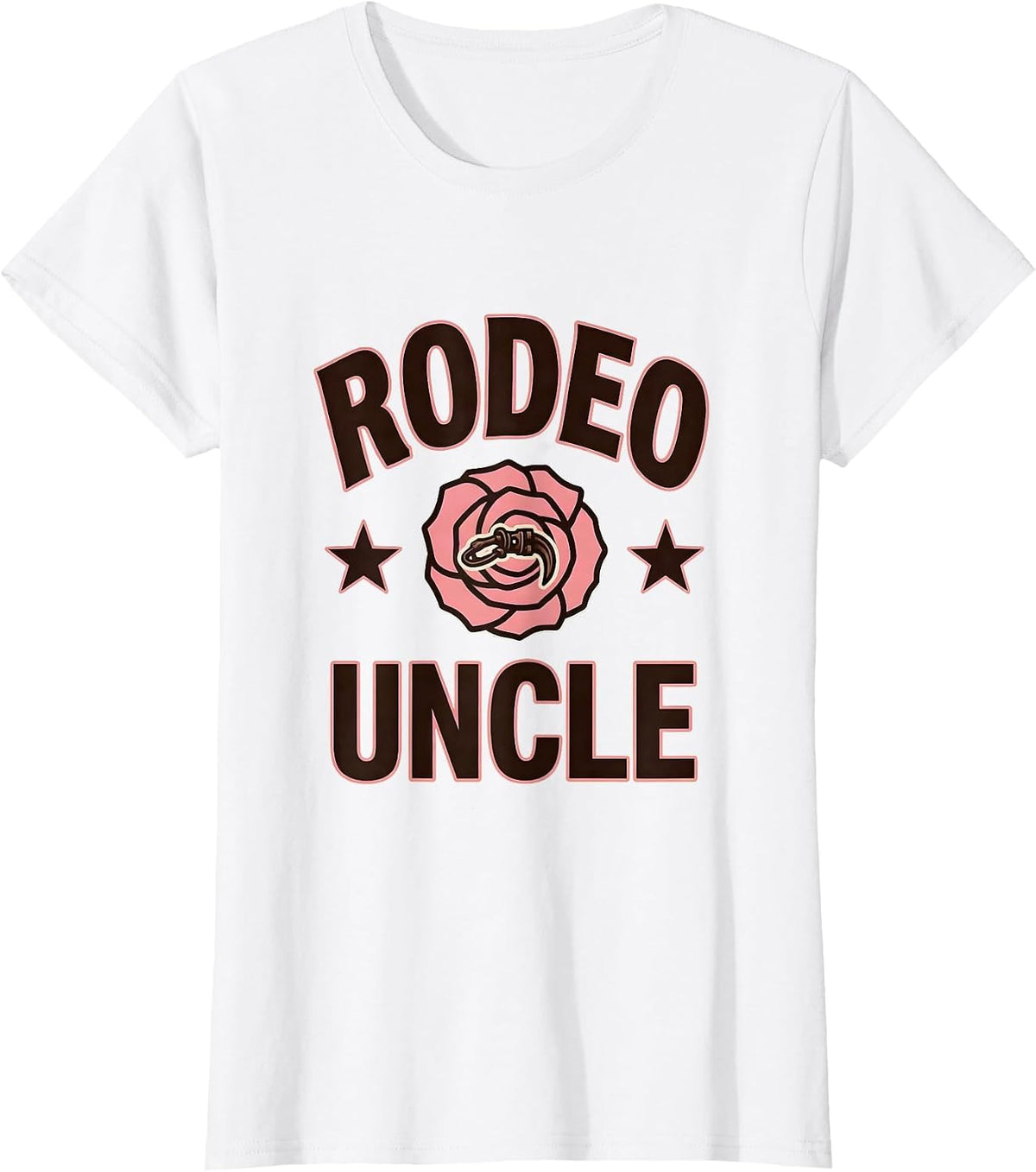Women's Rodeo Uncle Pink Boots Coquette CowGirl Birthday Party T-Shirt - White