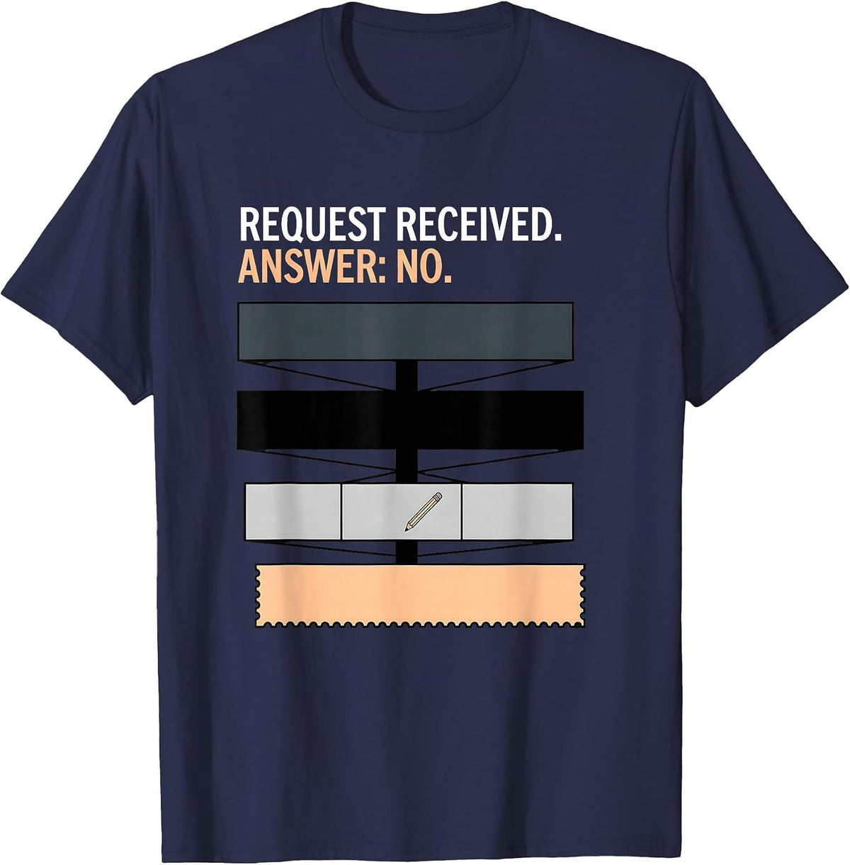 Men's Request Received Answer No Funny School Counselor Schedule T-Shirt - Navy Blue