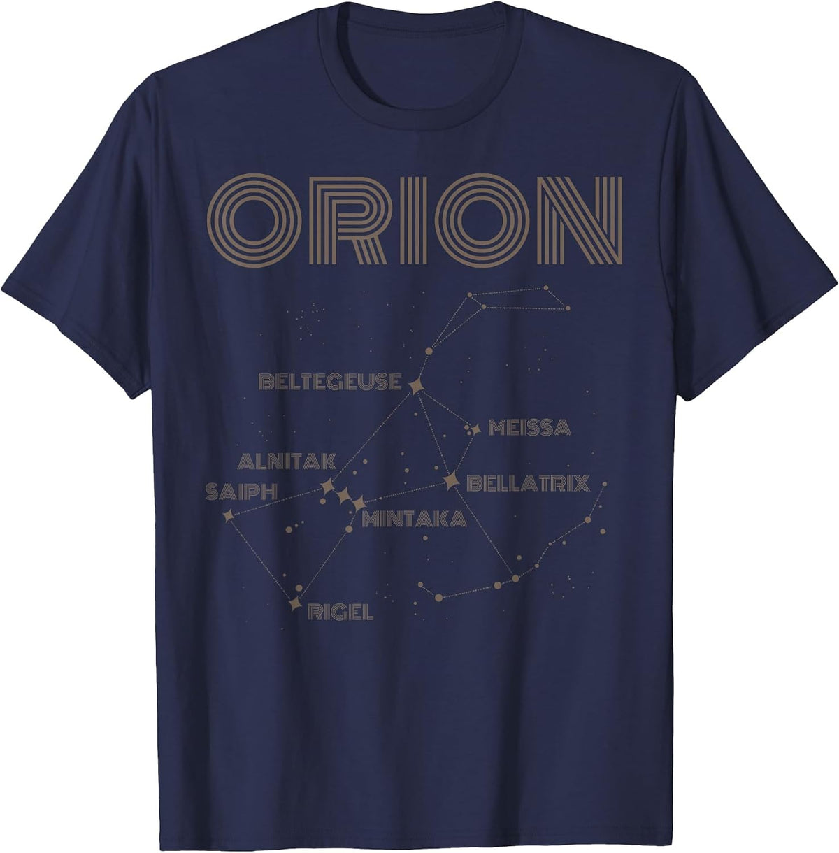 Orion Constellation Astronomy Lover Stargazing T-Shirt - Navy Blue