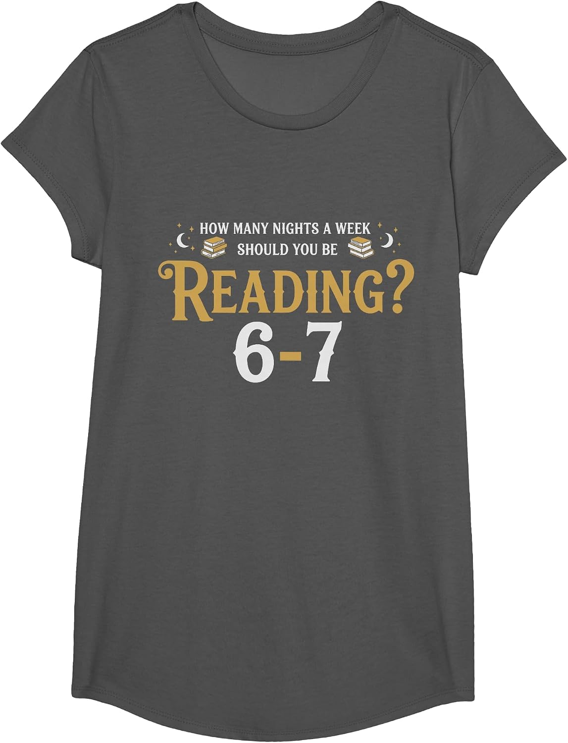 Reading 67 Meme Teacher School Librarian English Teacher T-Shirt - Girls Asphalt Grey