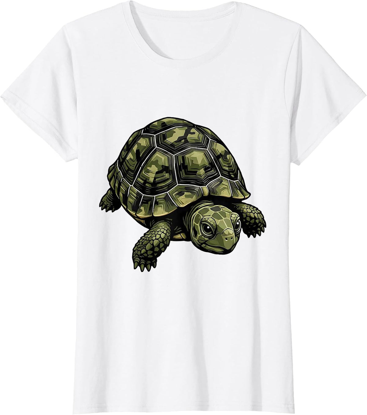 Baby Turtle Camo Shell Kids Graphic Design T-Shirt - White
