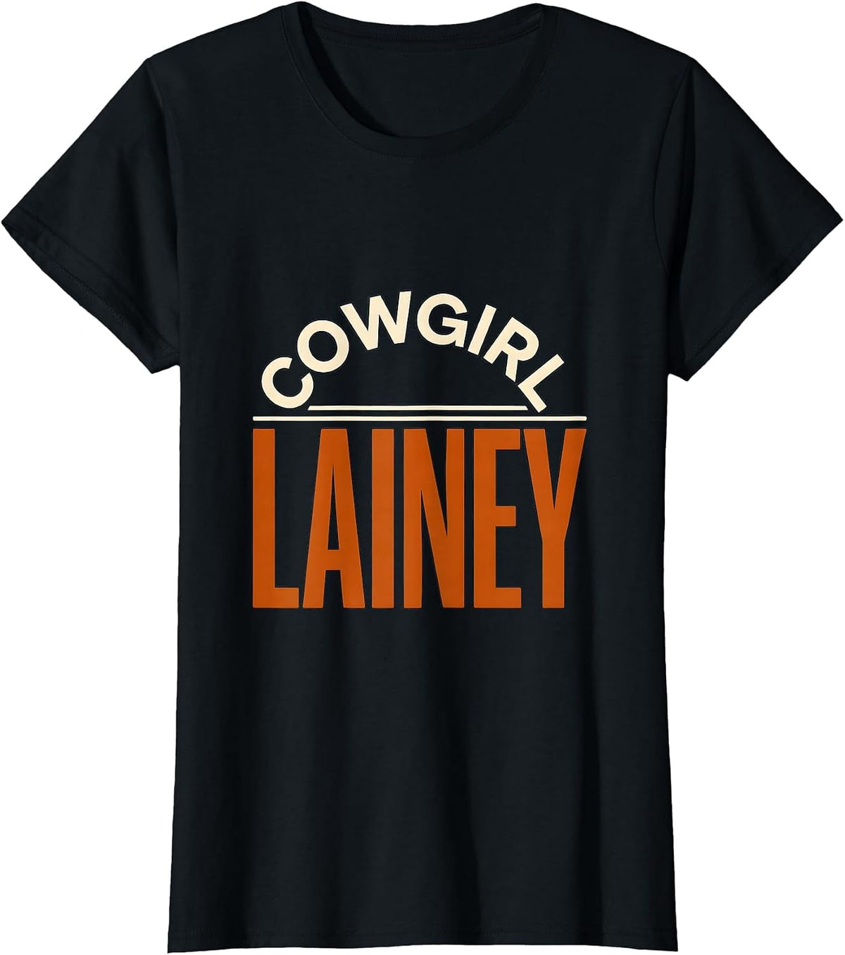 Cowgirl Lainey Personalized Name Western Cowgirl Birthday T-Shirt - Black