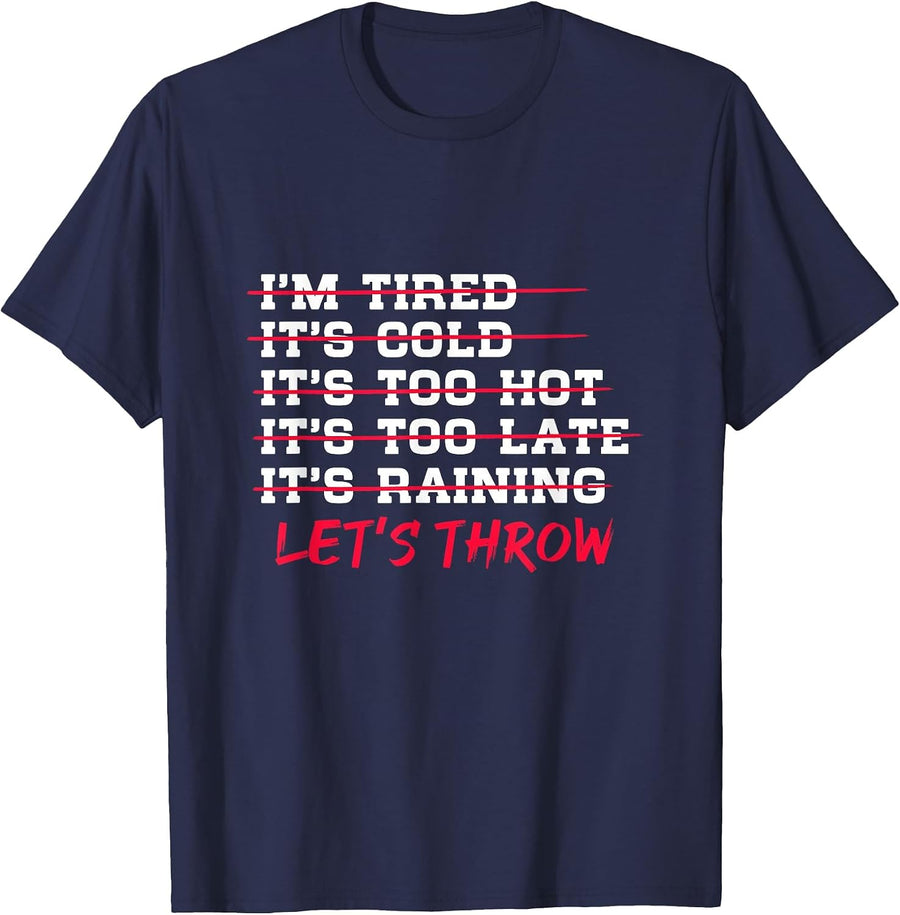 Let's Throw Shot Put Discus Throw Track and Field Throwing T-Shirt - Navy Blue
