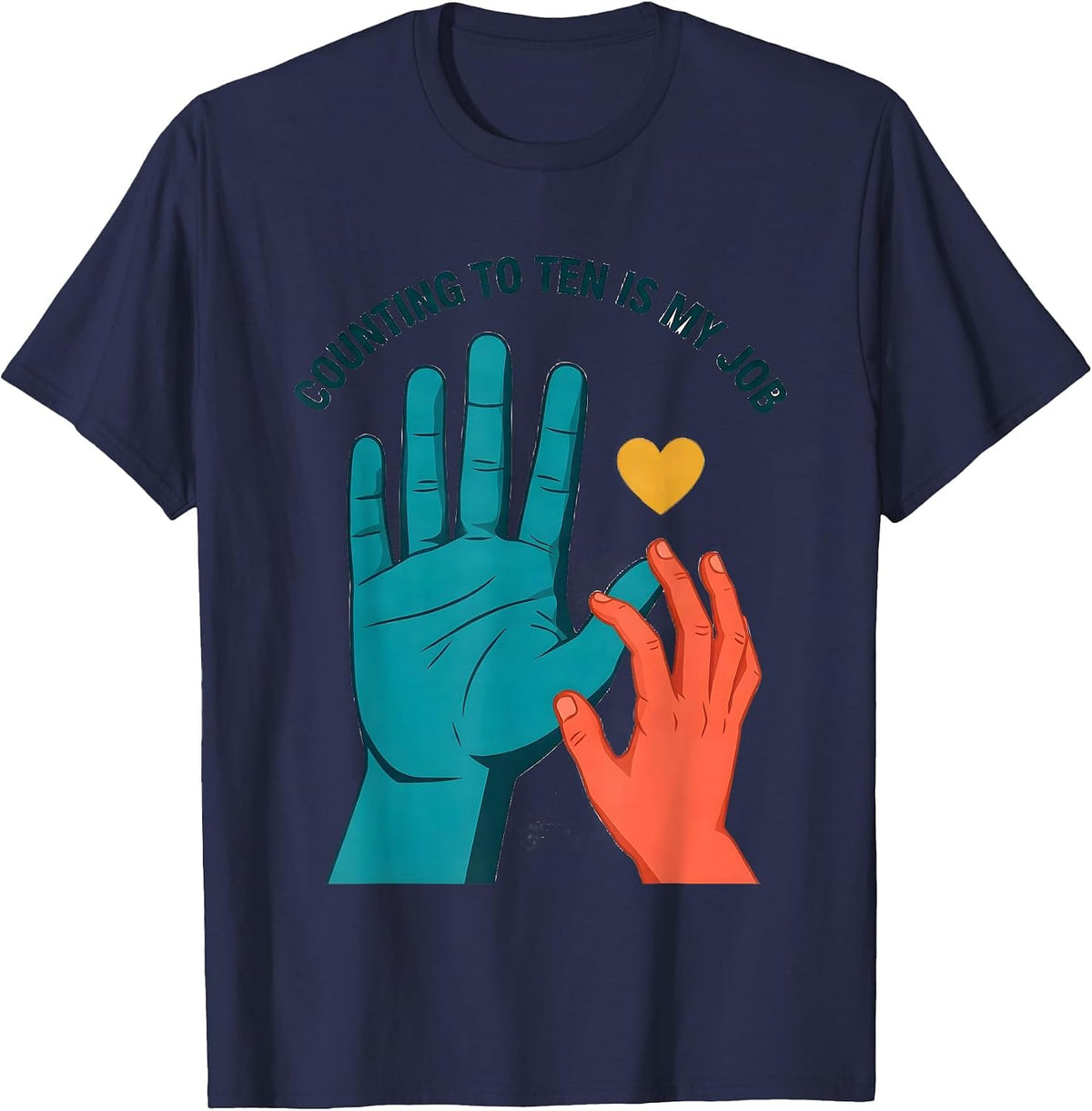 Men's Counting To Ten Is My Job Funny Paraeducator Para Life T-Shirt - Navy Blue