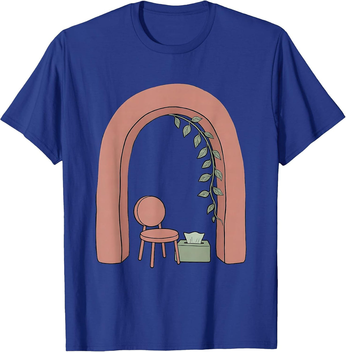 Boho Doorway Counselor Chair School Psychologist Humor T-Shirt - Royal Blue