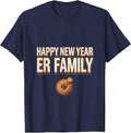 Happy New Year, ER Family Paper Cutout Nurse Crew Party T-Shirt - Navy Blue