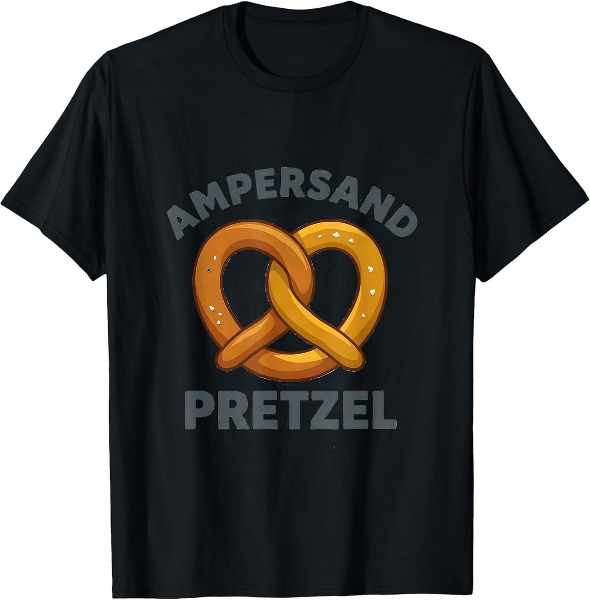 Men's Ampersand Pretzel Funny Grammar Teacher English Pun Humor T-Shirt - Black