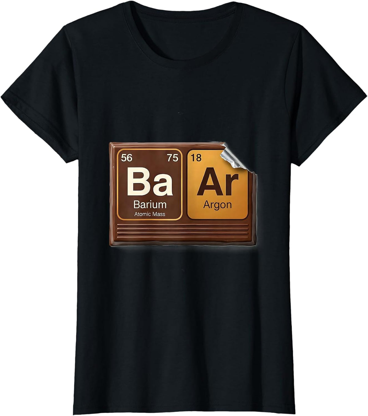 Women's BAr Funny Periodic Table Chemistry Pun Science Geek T-Shirt - Black