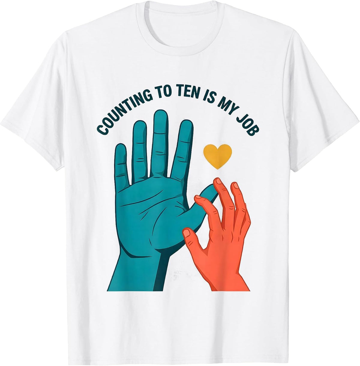 Men's Counting To Ten Is My Job Funny Paraeducator Para Life T-Shirt - White