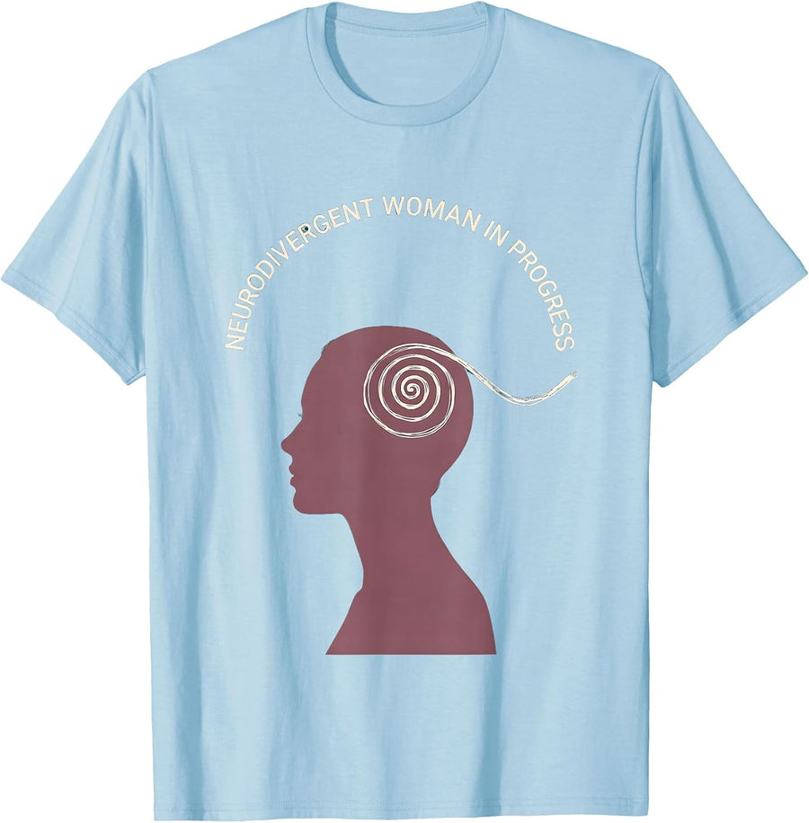 Men's Neurodivergent Woman In Progress Autism Design T-Shirt - Baby Blue
