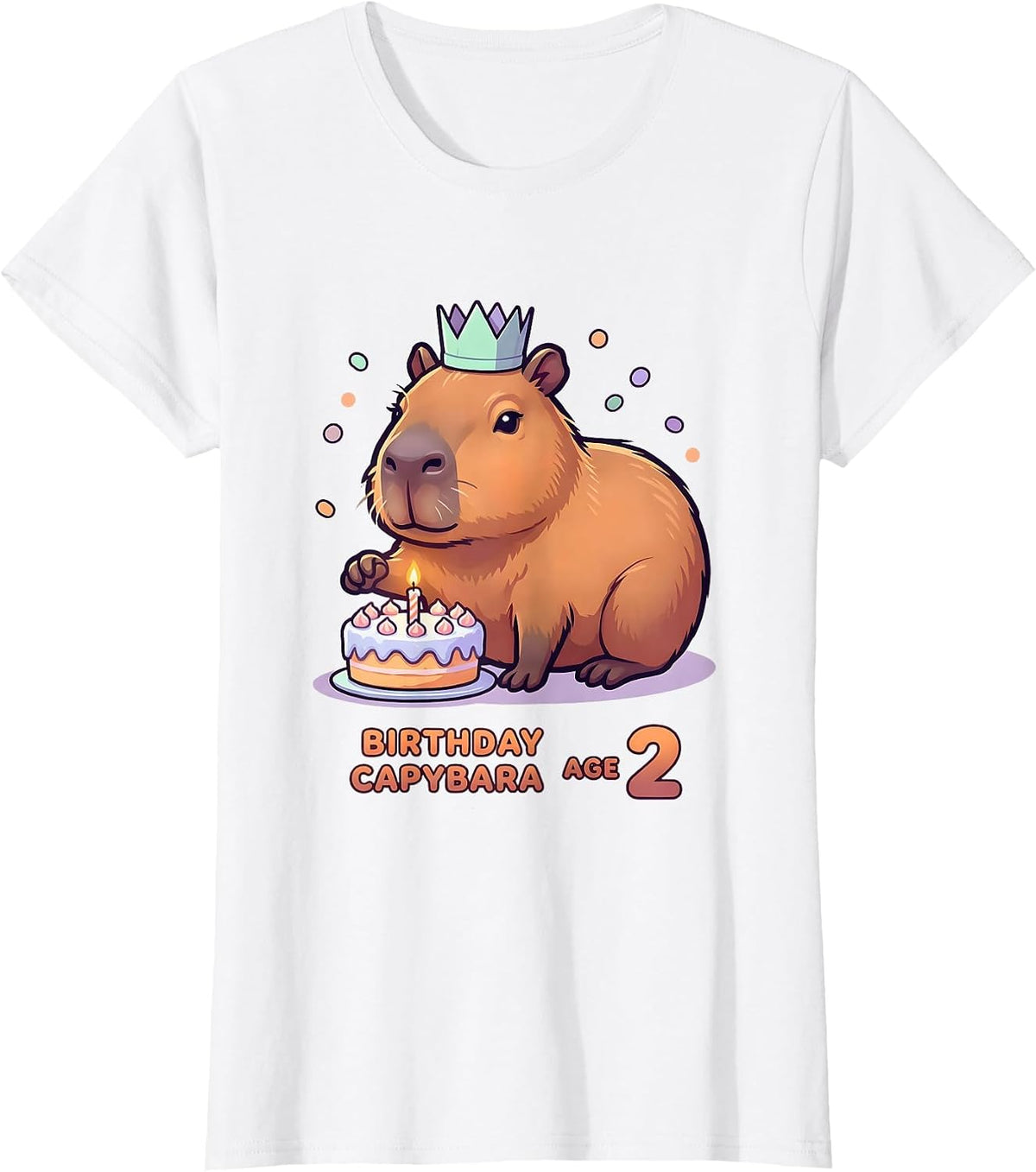 Women's Birthday Capybara Age 2 Cute Kawaii Animal Lover Gift T-Shirt - White
