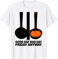 Men's Good Day Bad Day Friday Anyway Brutalist Cafeteria Crew T-Shirt - White
