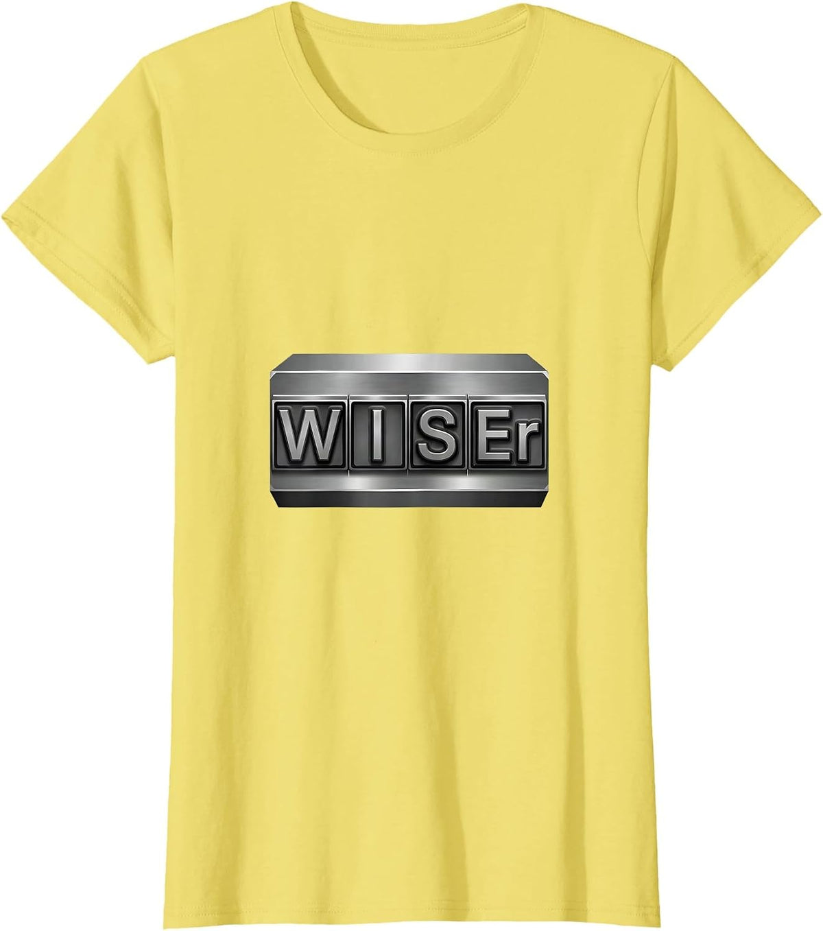 W-I-S-Er Funny Chemistry Nerd Humor Science Enthusiast Gift T-Shirt - Lemon Yellow