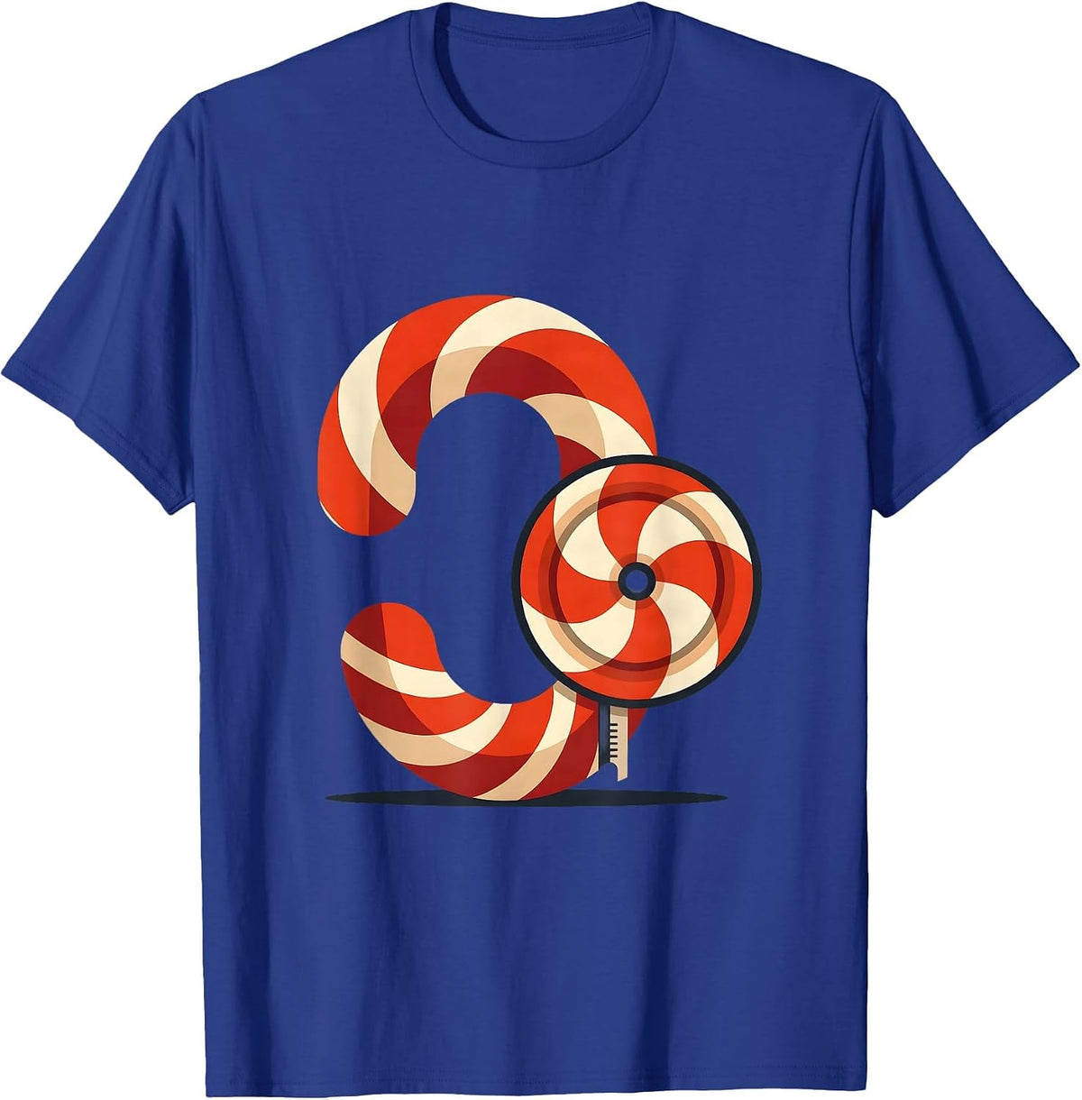 Curl Bar Candy Cane Christmas Gym Humor Fitness T-Shirt - Royal Blue