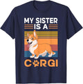 My Sister is a Corgi T-Shirt - Navy Blue