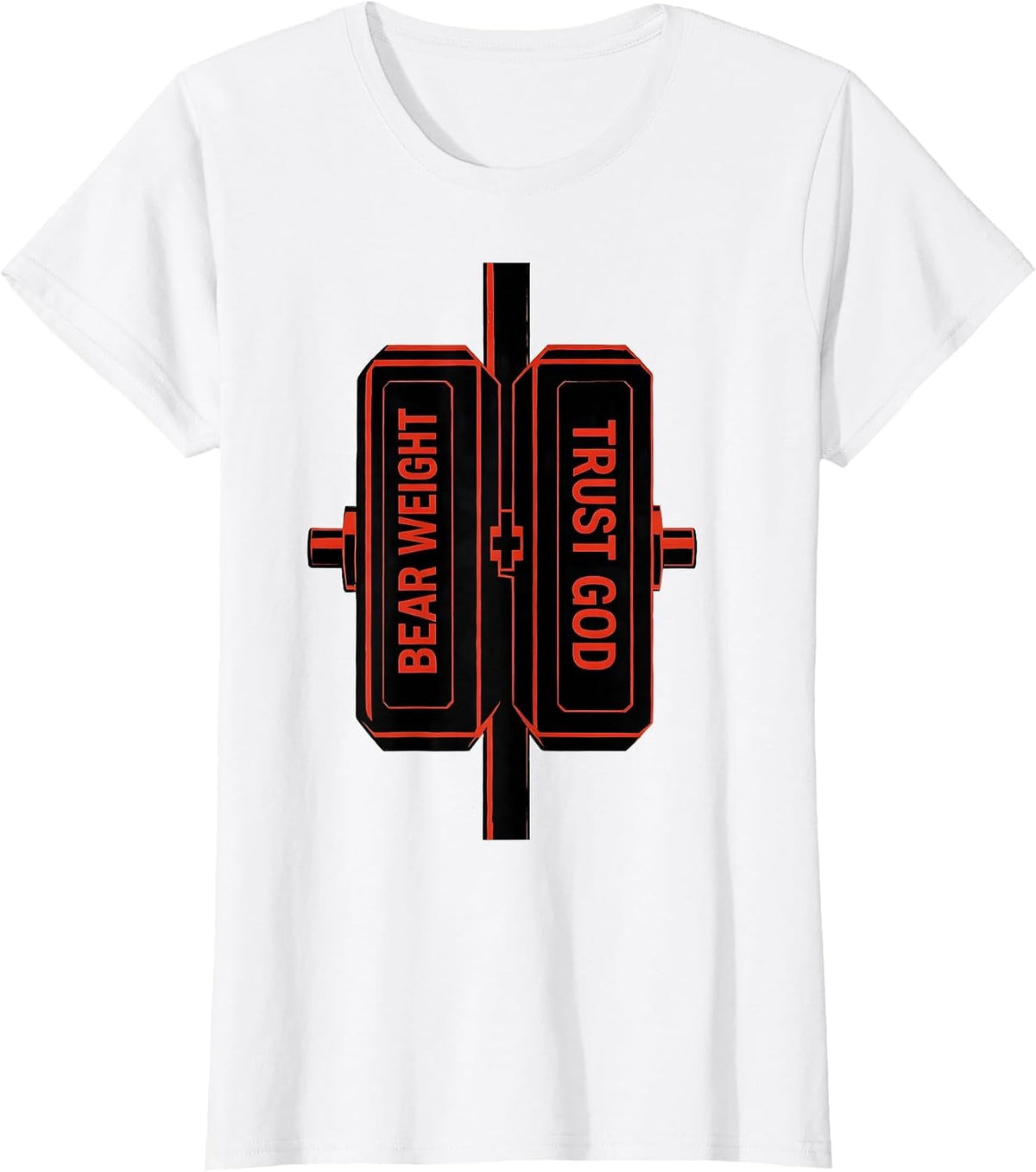 Bear Weight Trust God Faith Fitness Gym Christian T-Shirt - White