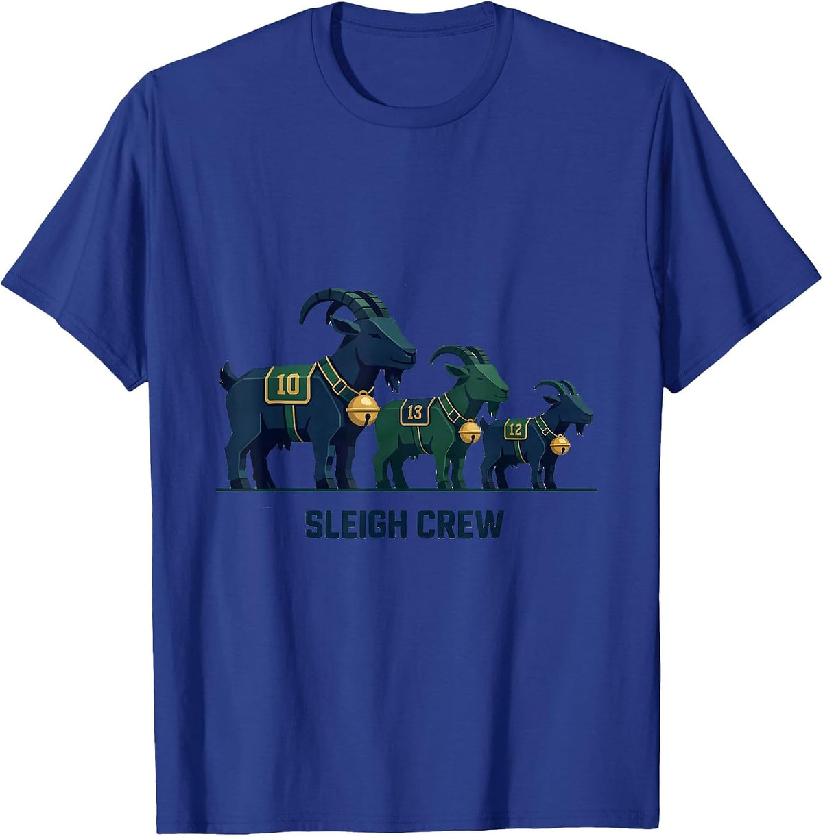 Men's Sleigh Crew Funny Goat Lover Christmas Farm Animal Humor T-Shirt - Royal Blue