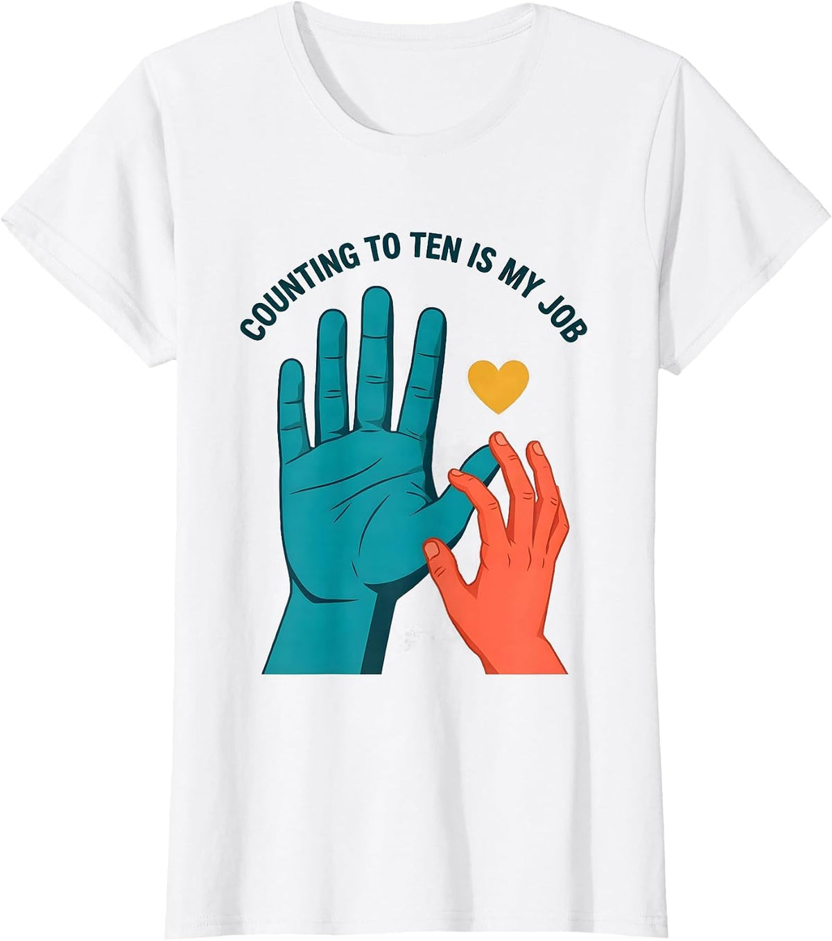 Women's Counting To Ten Is My Job Funny Paraeducator Para Life T-Shirt - White