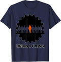 Union Strong Skilled Trades Worker Labor Movement Solidarity T-Shirt - Navy Blue