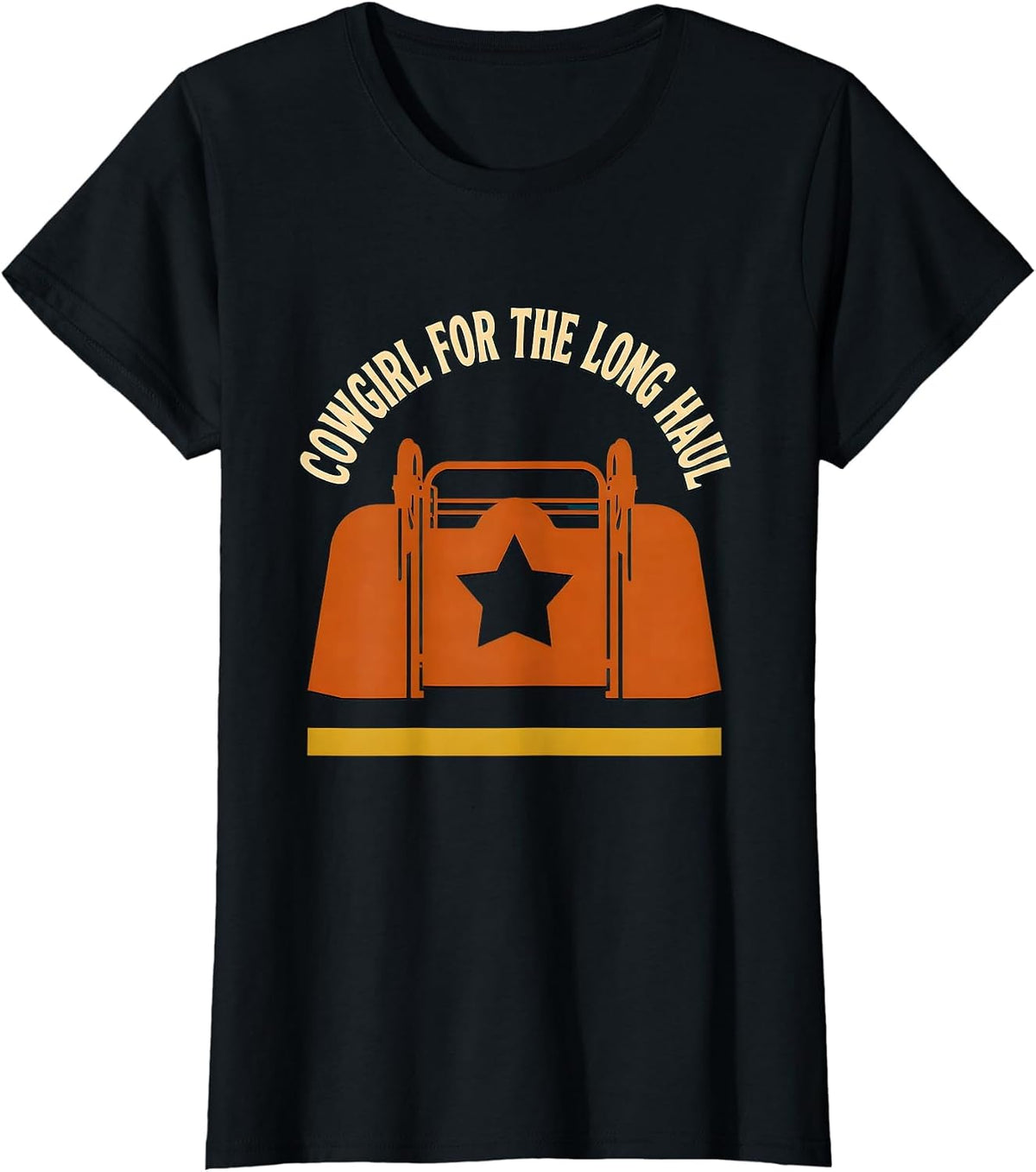 Women's Cowgirl For The Long Haul Western Cowgirl Rodeo Identity T-Shirt - Black
