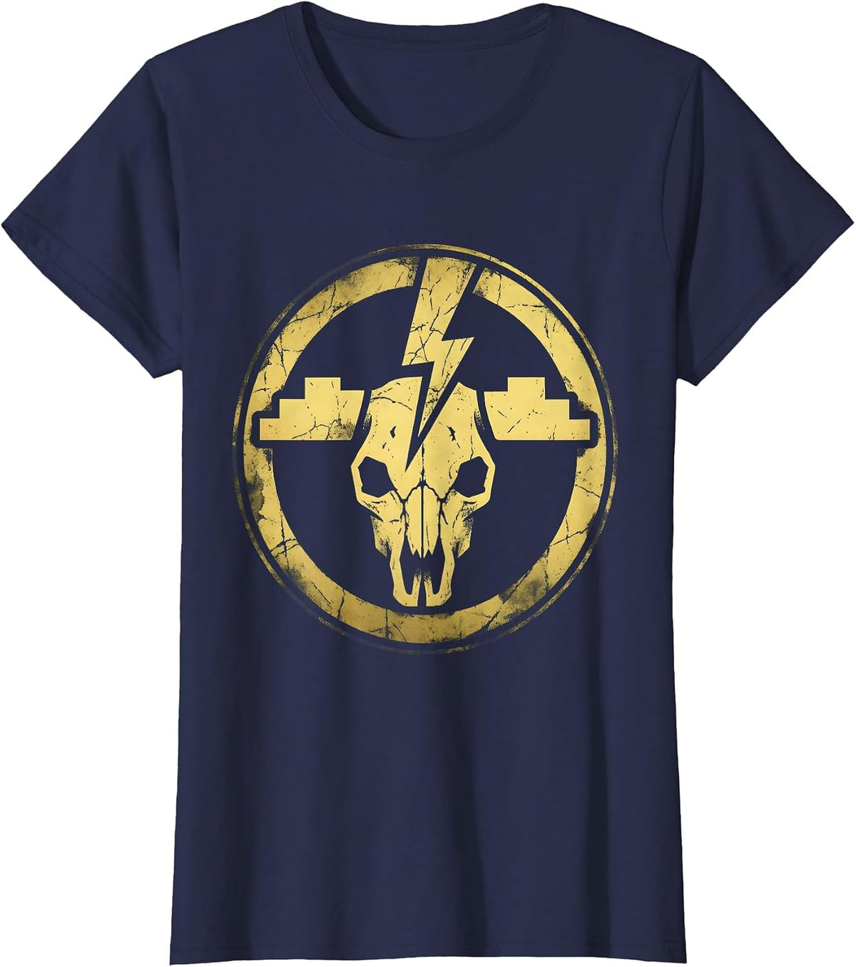 Women's Lightning Storm Over Prairie Flatlands Graphic T-Shirt - Navy Blue