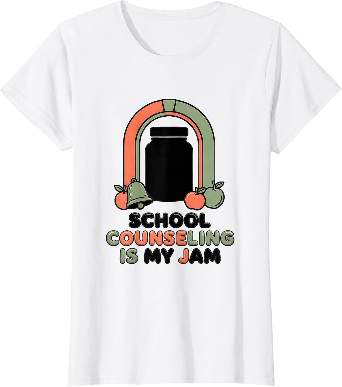 School Counseling Is My Jam Funny School Counselor Back T-Shirt - White