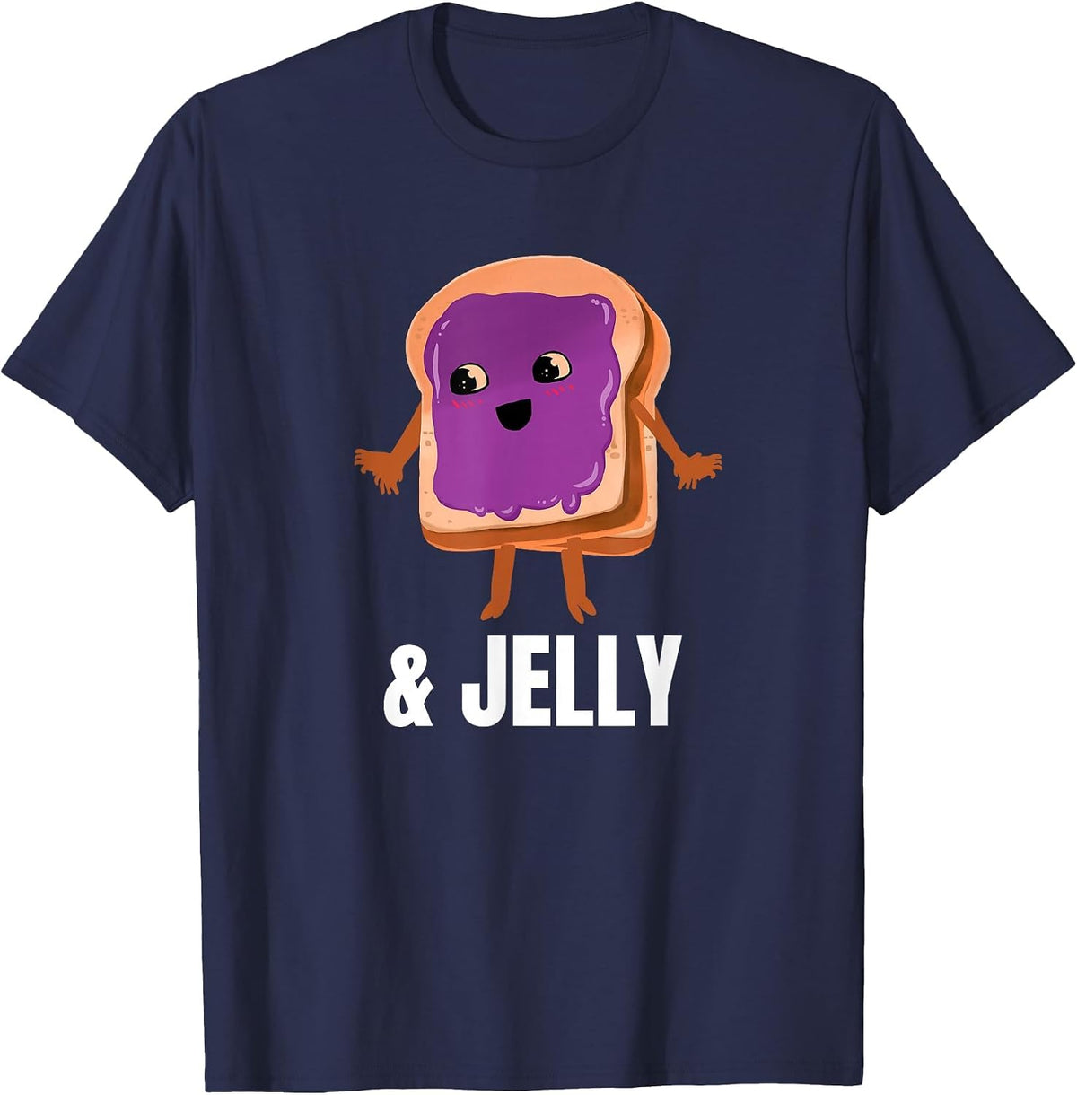 Peanut Butter and Jelly Costume Halloween Matching Couple T-Shirt - Navy Blue