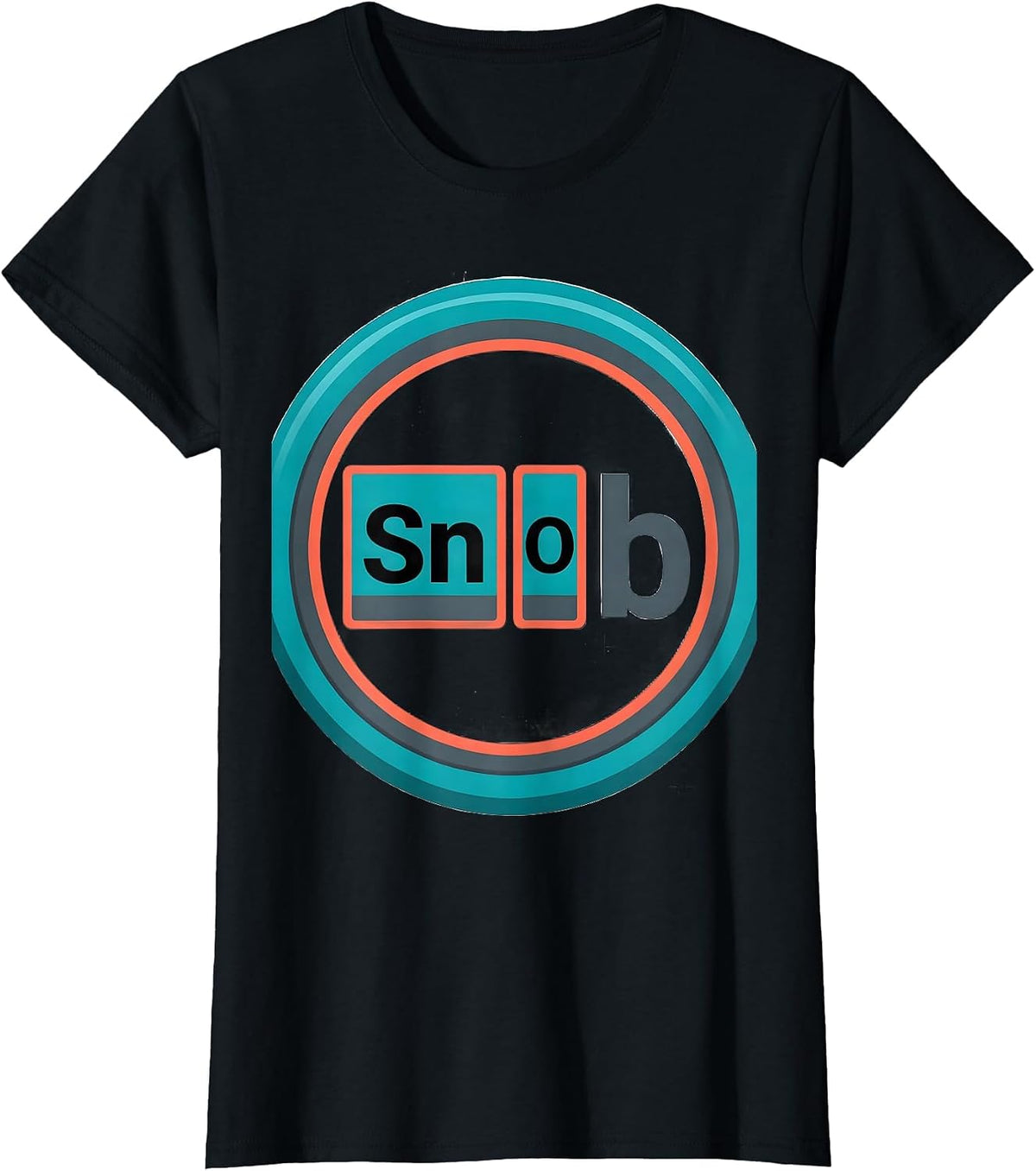 SnOb Funny Science Nerd Periodic Table Element Pun T-Shirt - Black