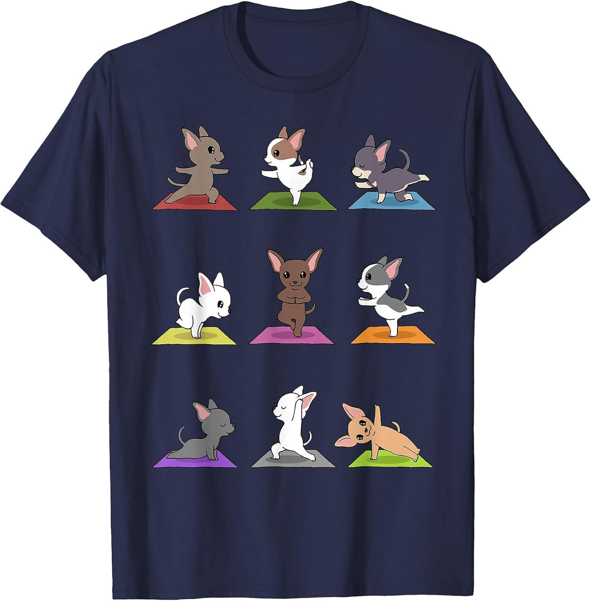 Chihuahua Yoga for a Yoga Workout Fan T-Shirt - Navy Blue