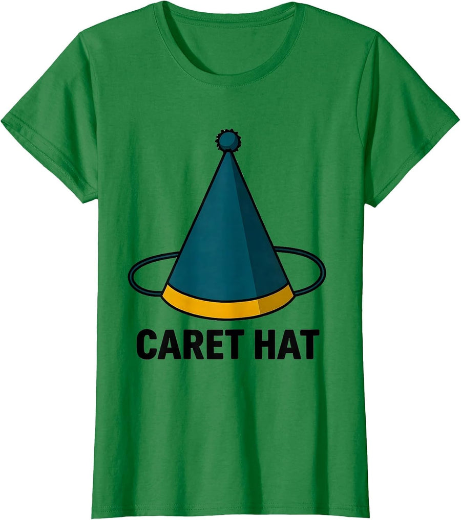 Women's Caret Hat Funny Grammar Teacher Punctuation Pun T-Shirt - Kelly Green
