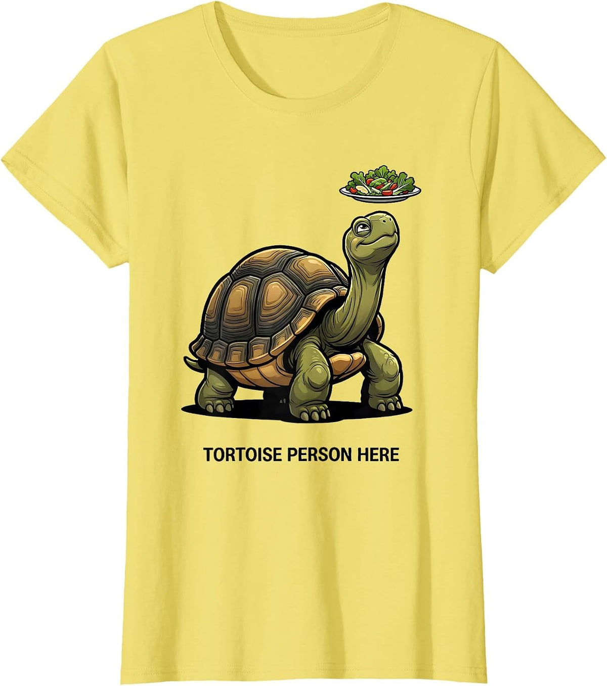 Women's Tortoise Person Here Funny Tortoise Lover Pet Humor T-Shirt - Lemon Yellow